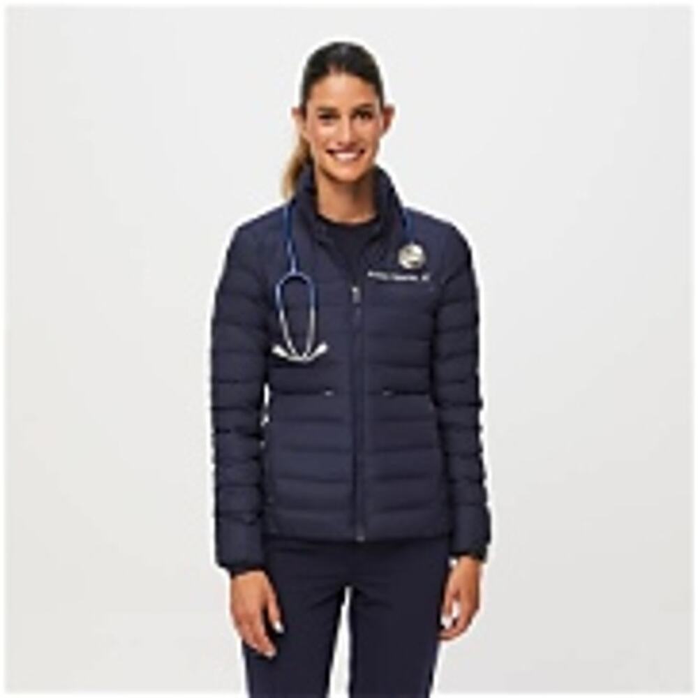 Figs Women's On Shift Packable Puffer Size Large Blue NWT